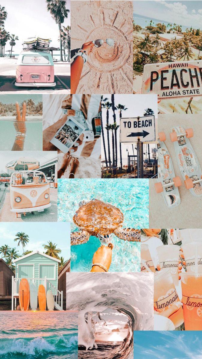iPhone Wallpaper Summer Collage Beach Wall Preppy