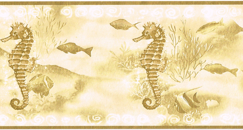 Free download Cream Seahorse Fish Sea Seaweed Ocean Bathroom Wallpaper Border eBay [1000x538