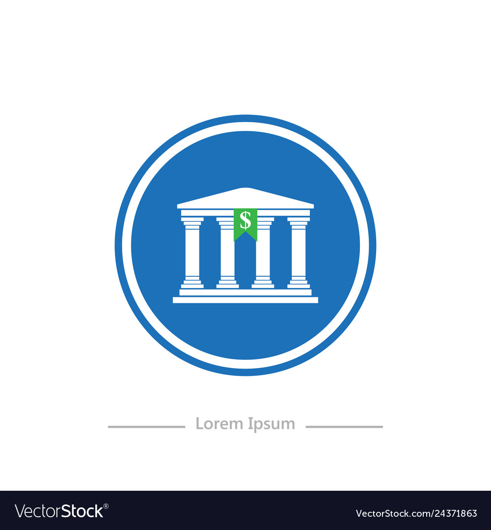 Logo on a blue background bank stylish flat Vector Image