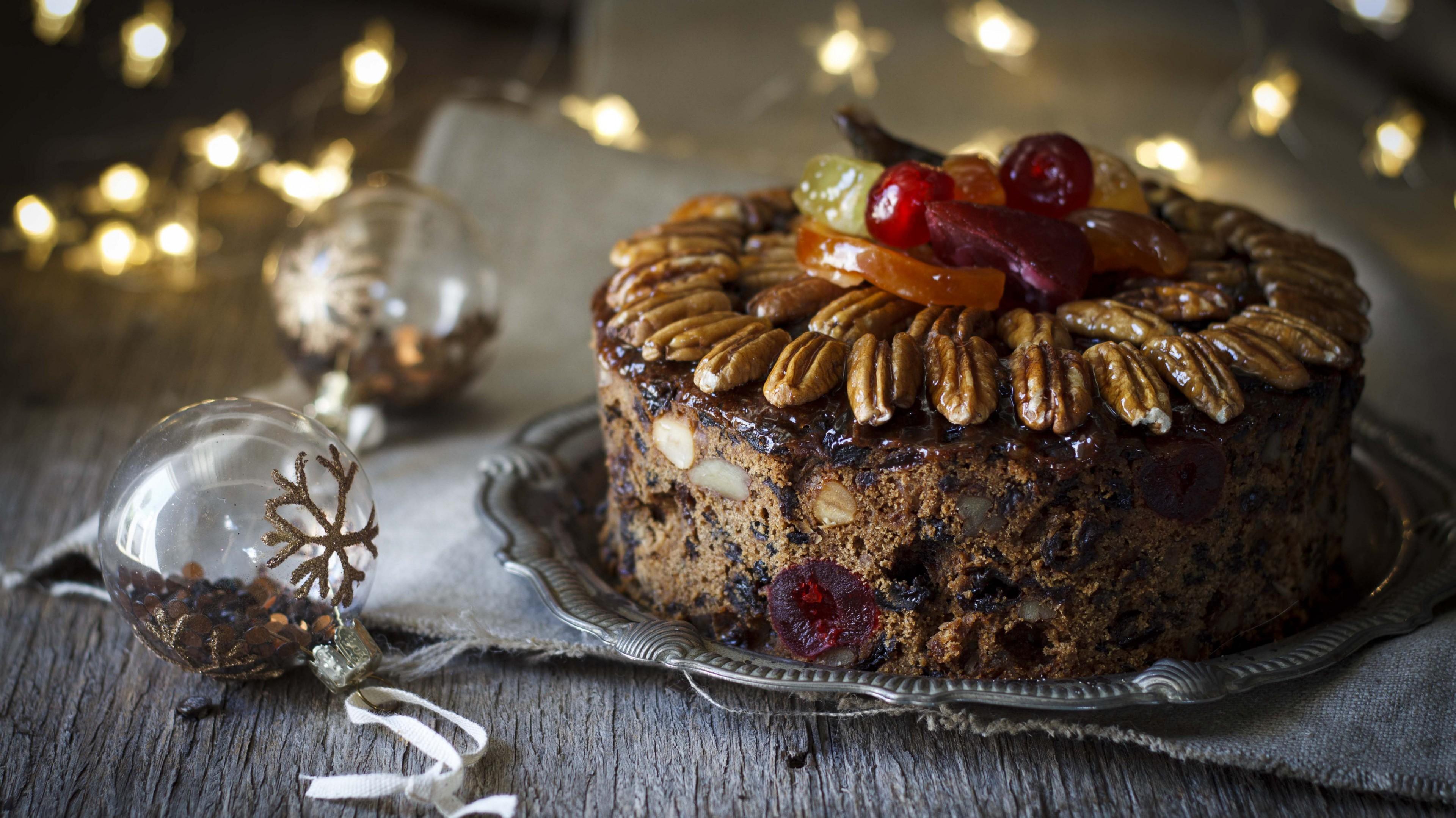 Wallpaper Christmas Cake Receipt Nuts 5k Food