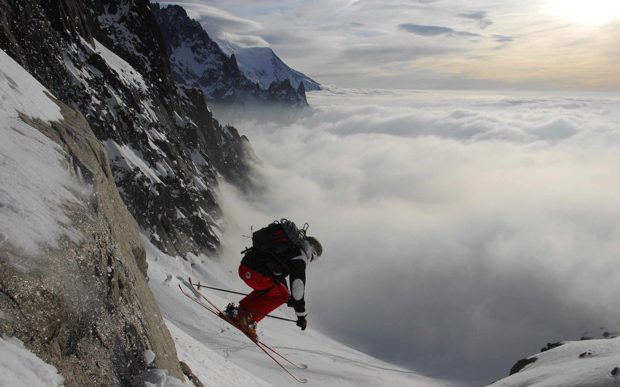 Wallpaper Extreme Skiing Snow Skyline Sportive Mountain