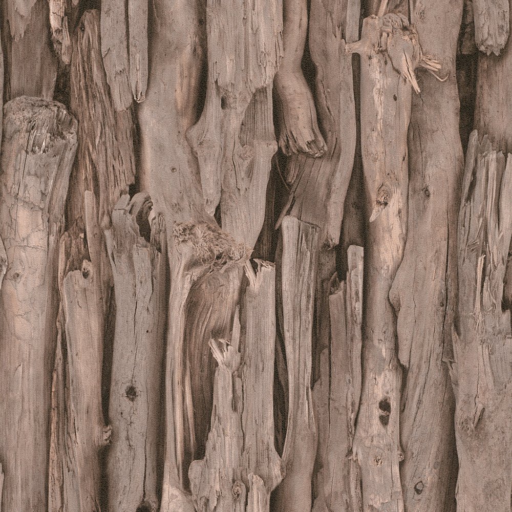 Tree Bark Pattern Realistic Faux Effect Photographic Mural Wallpaper