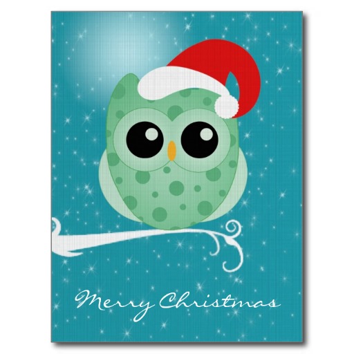 Christmas Owl Postcard