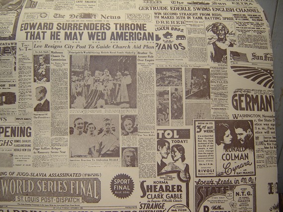 Roll Vintage Newsprint Wallpaper By Wendysvintageshop On