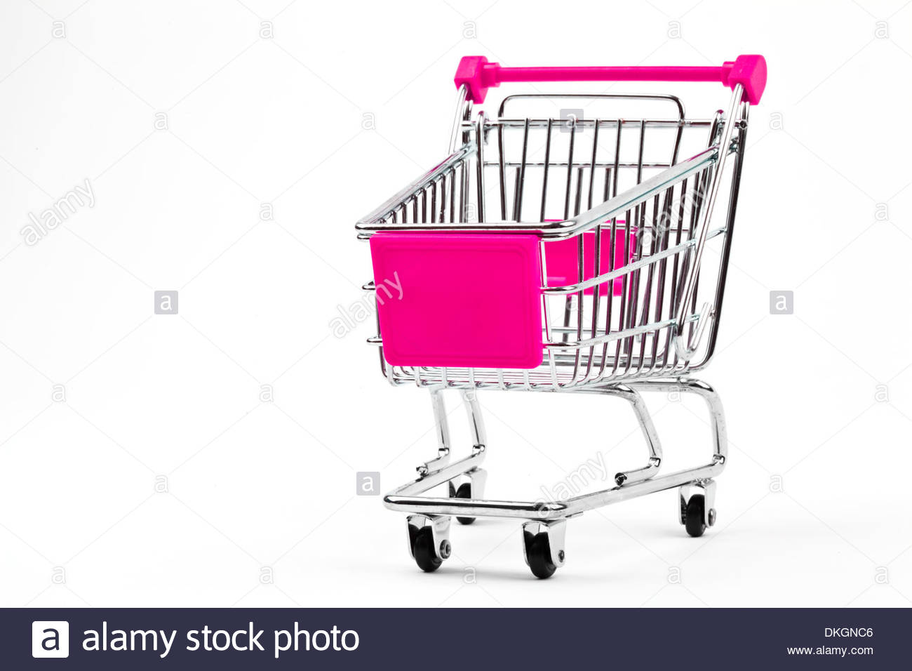 Shopping Trolley Over A Plain White Background Stock Photo