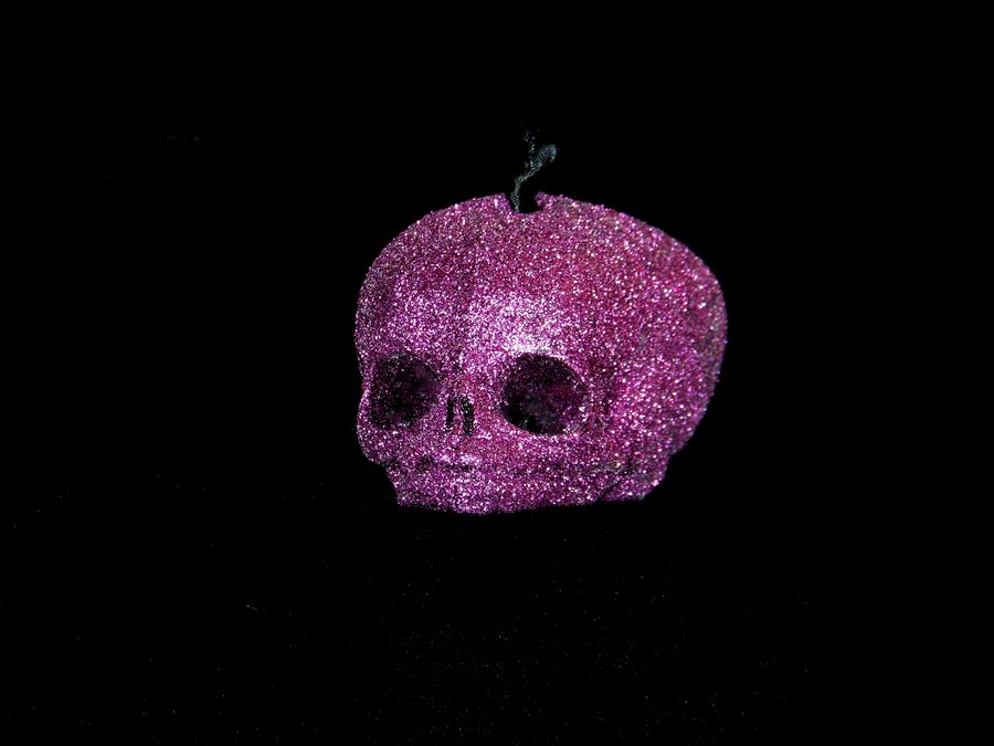 Purple Glitter Skull Ornament By Thetbgallery