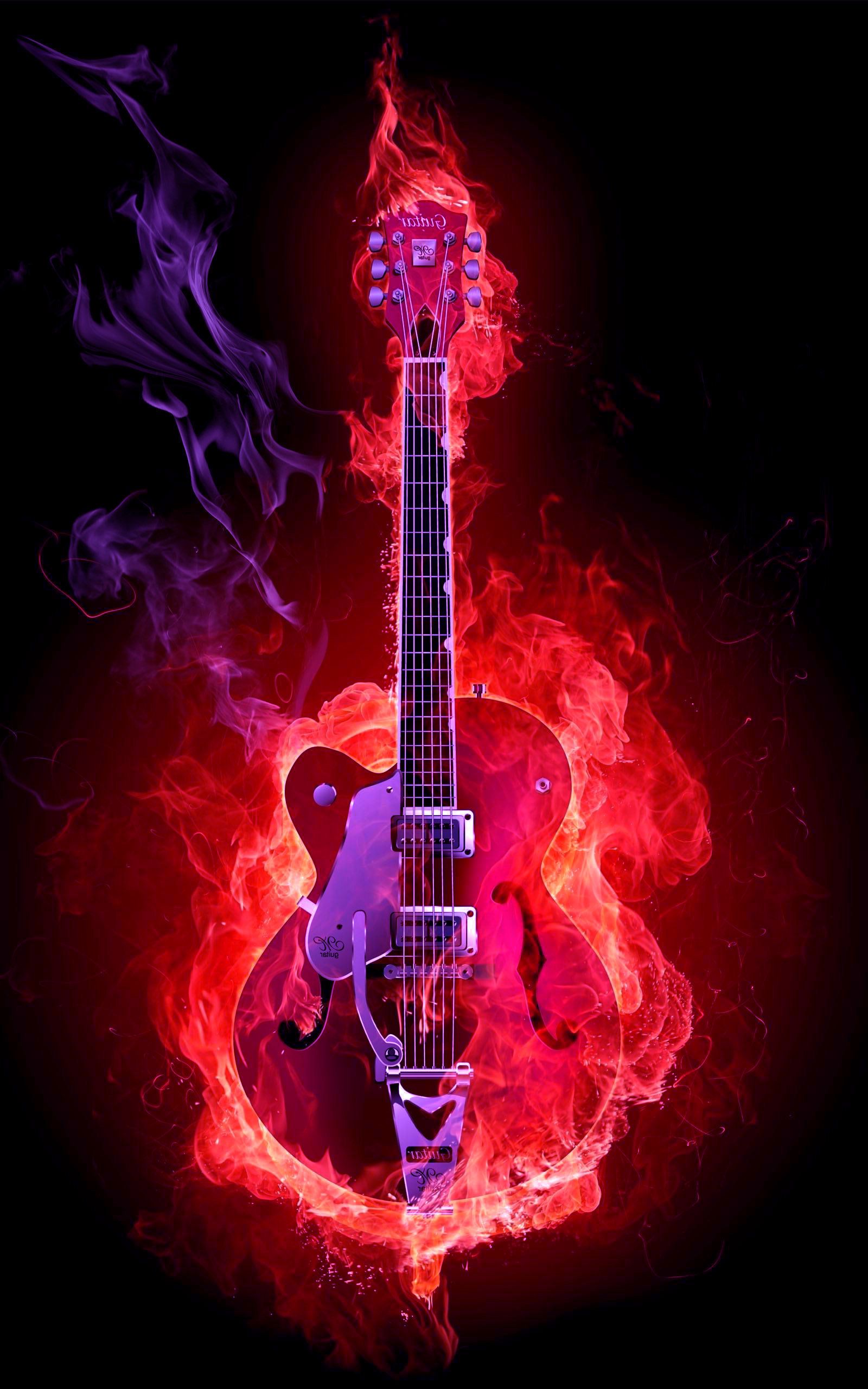 Flame Guitar HD Wallpaper High Definition