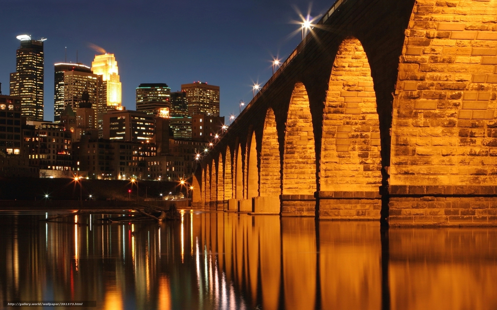 Download wallpaper Minneapolis Mississippi river bridge free