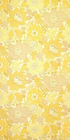 Yellow Wallpaper Vintage Flower