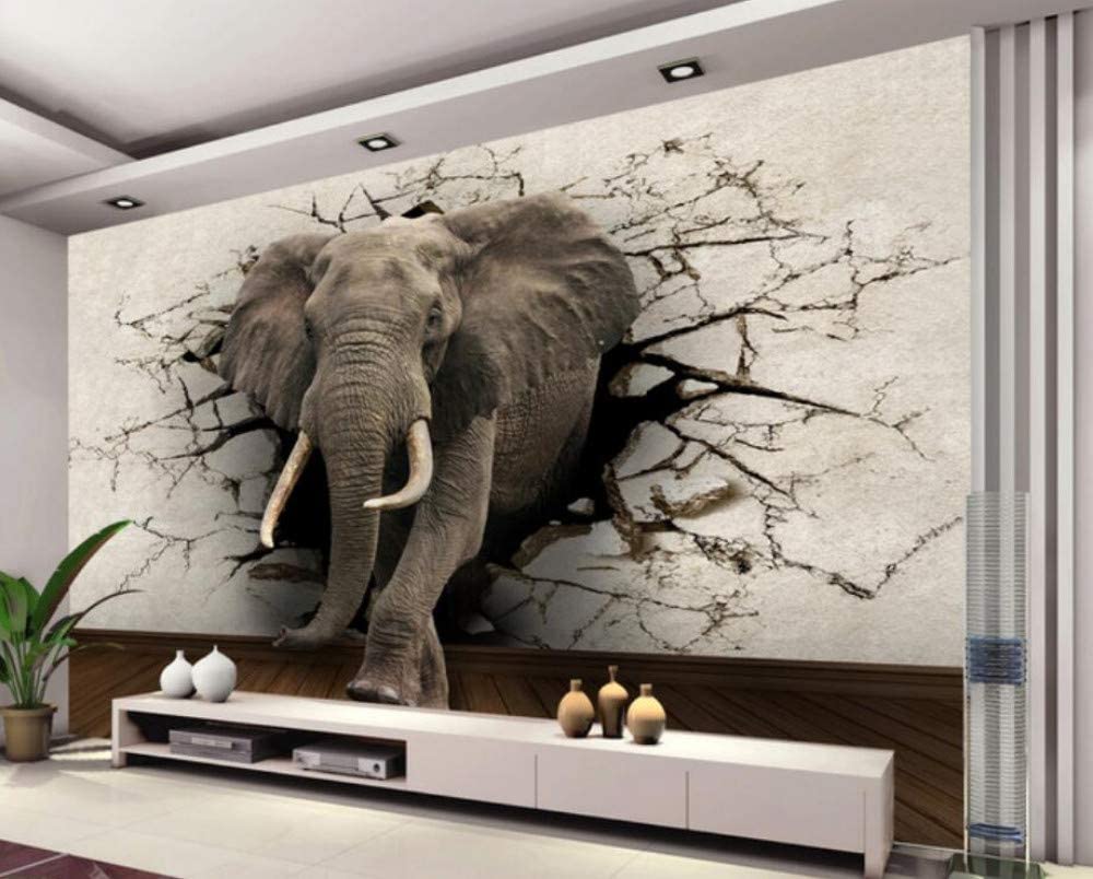 Amazon Wanghan 3d Wallpaper Elephant Mural Tv Wall Background