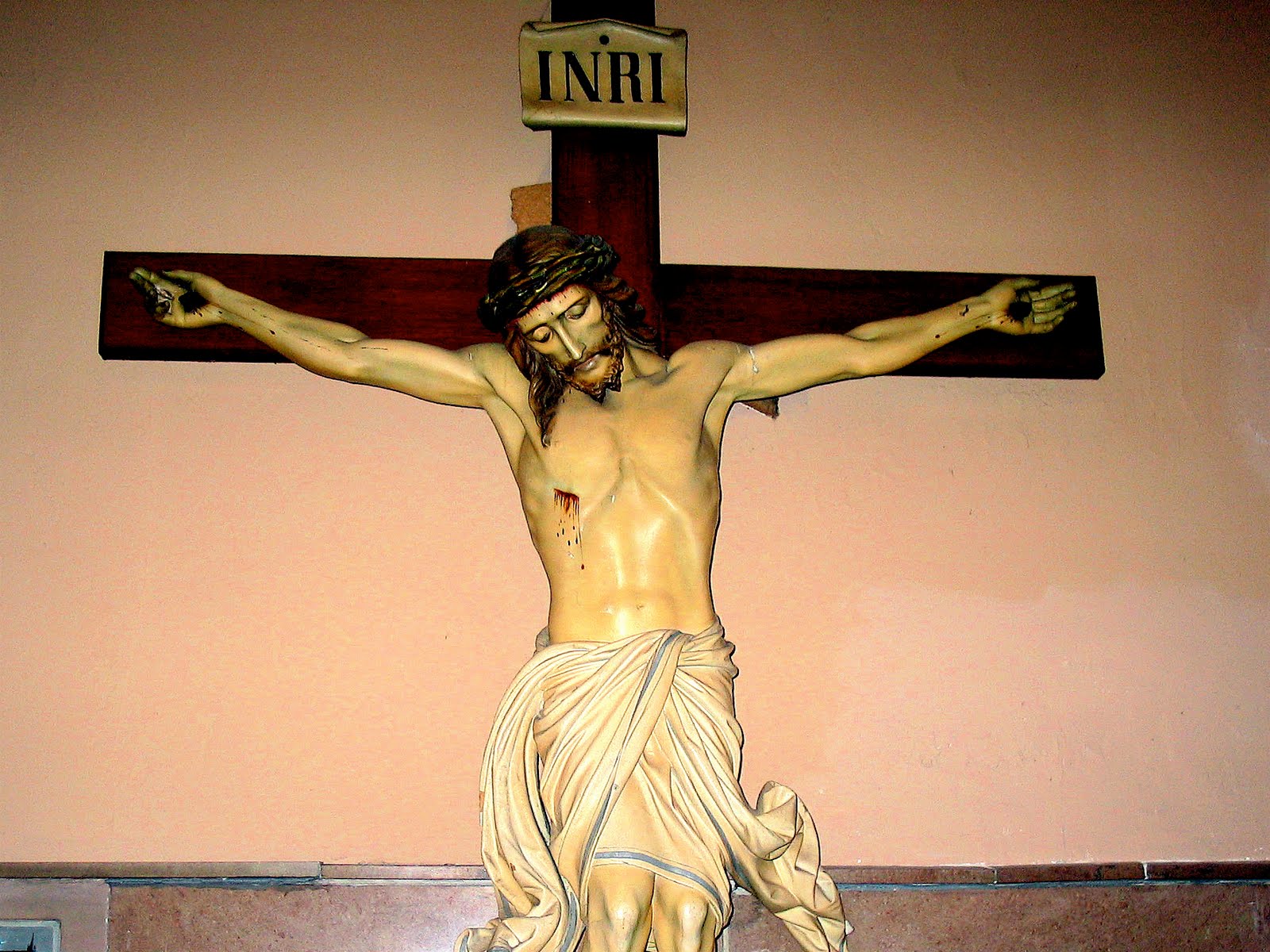Holy Picture Of Jesus Crucifixion On Cross With Crown Thorns And