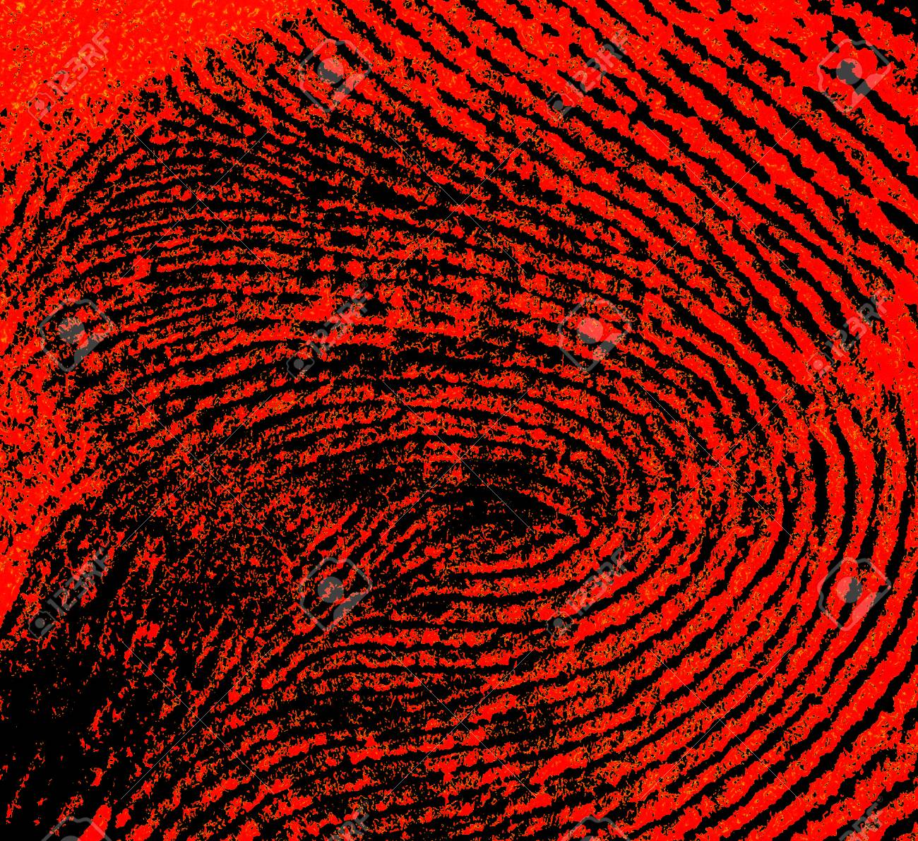 Red Fingerprint As Background Identity Crime
