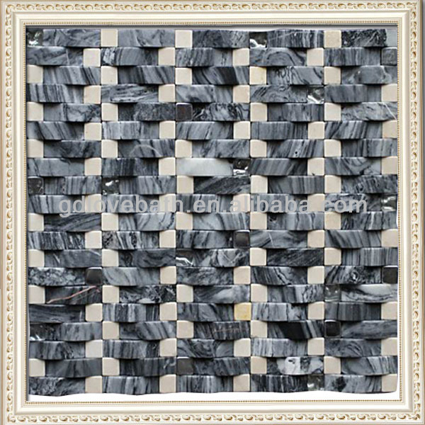 3d Raised Brick Pattern Stone Mosaic Tile Buy Bathroom Tiles