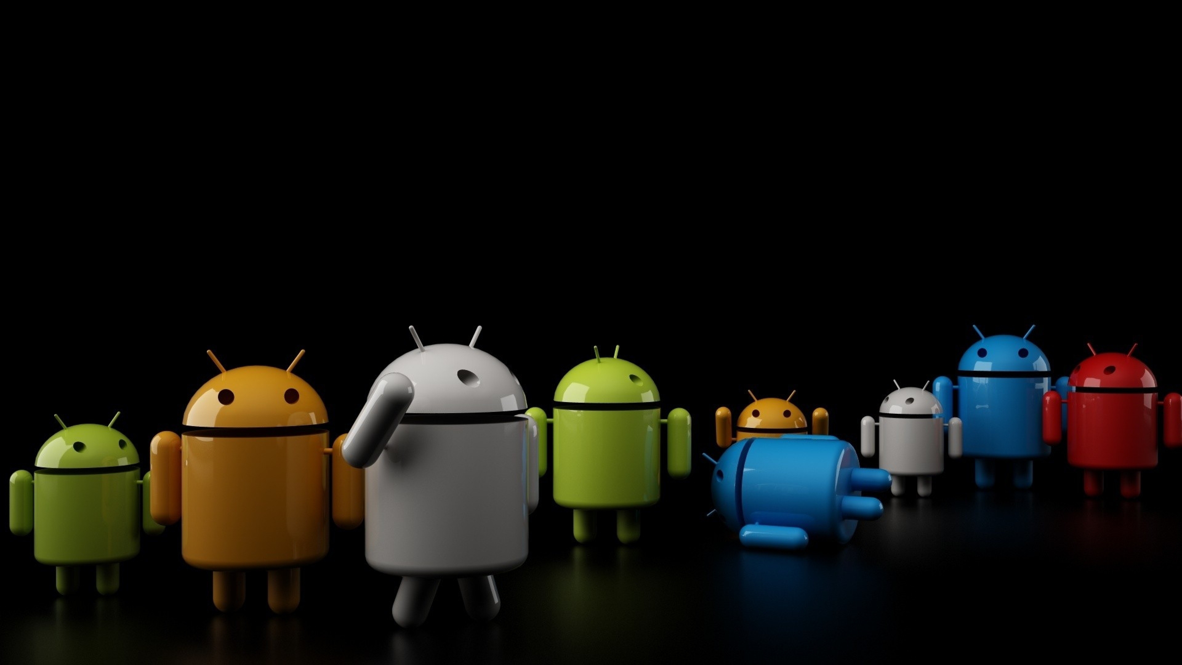 Android Os Robot Gray Blue Green Wallpaper Background
