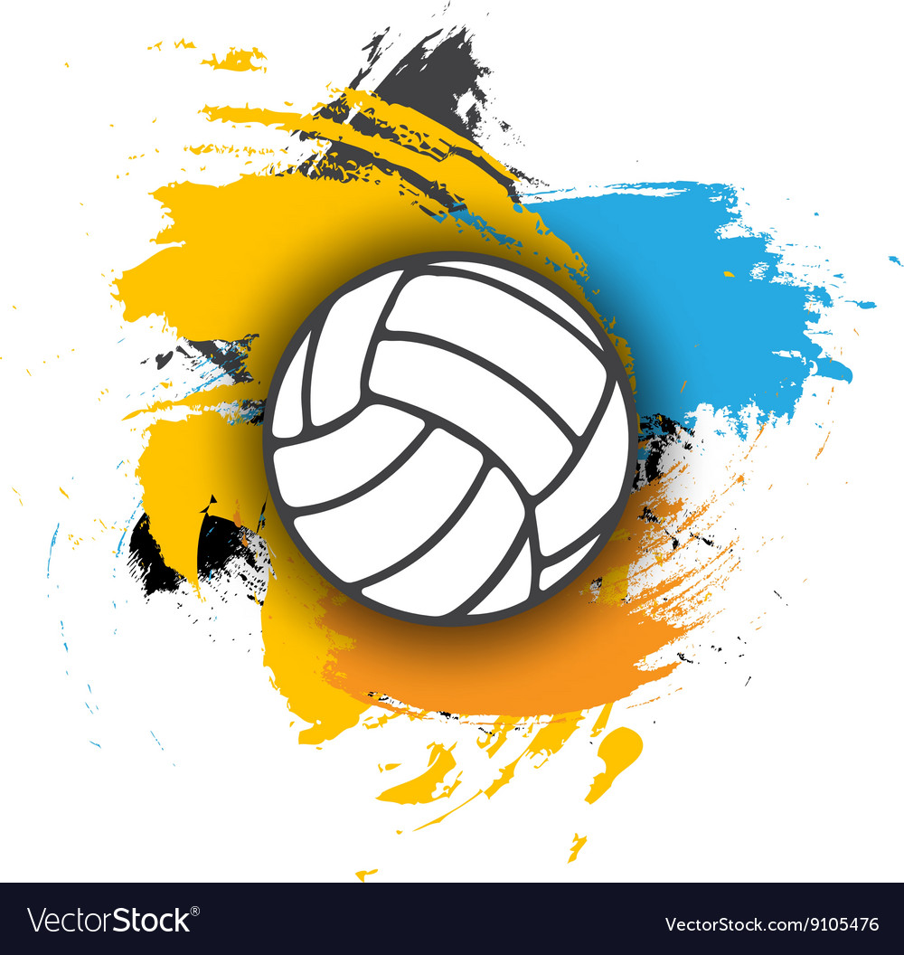 Volleyball Logo On The Background Of Multi Vector Image