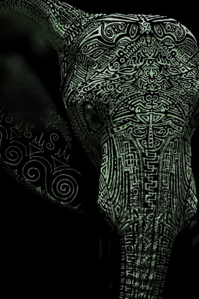 Aztec Artwork Elephants Black Background Mayan Wallpaper