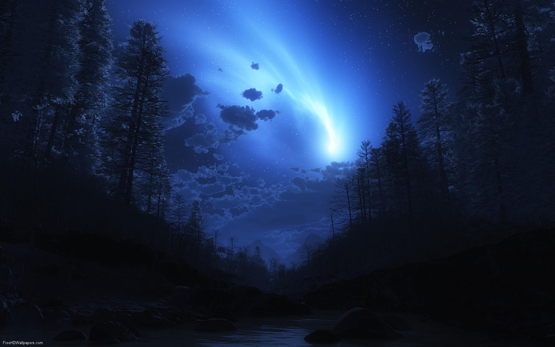 Blue Night Sky Unique HD Wallpaper