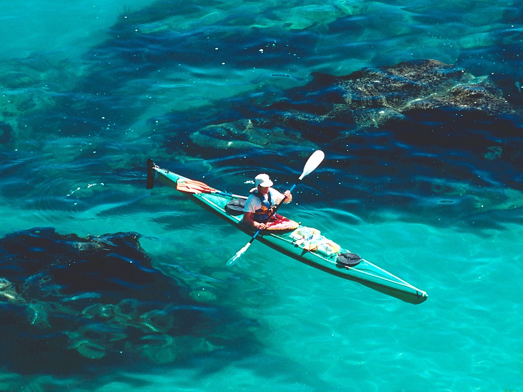 Wallpaper Pc Puter Canoe Man Blue Water