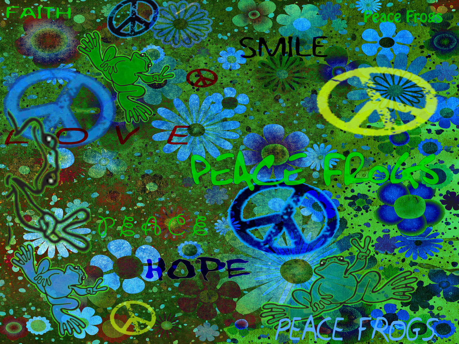 FREE Wallpaper Downloads   Easy Being Green   Peace Frogs Free
