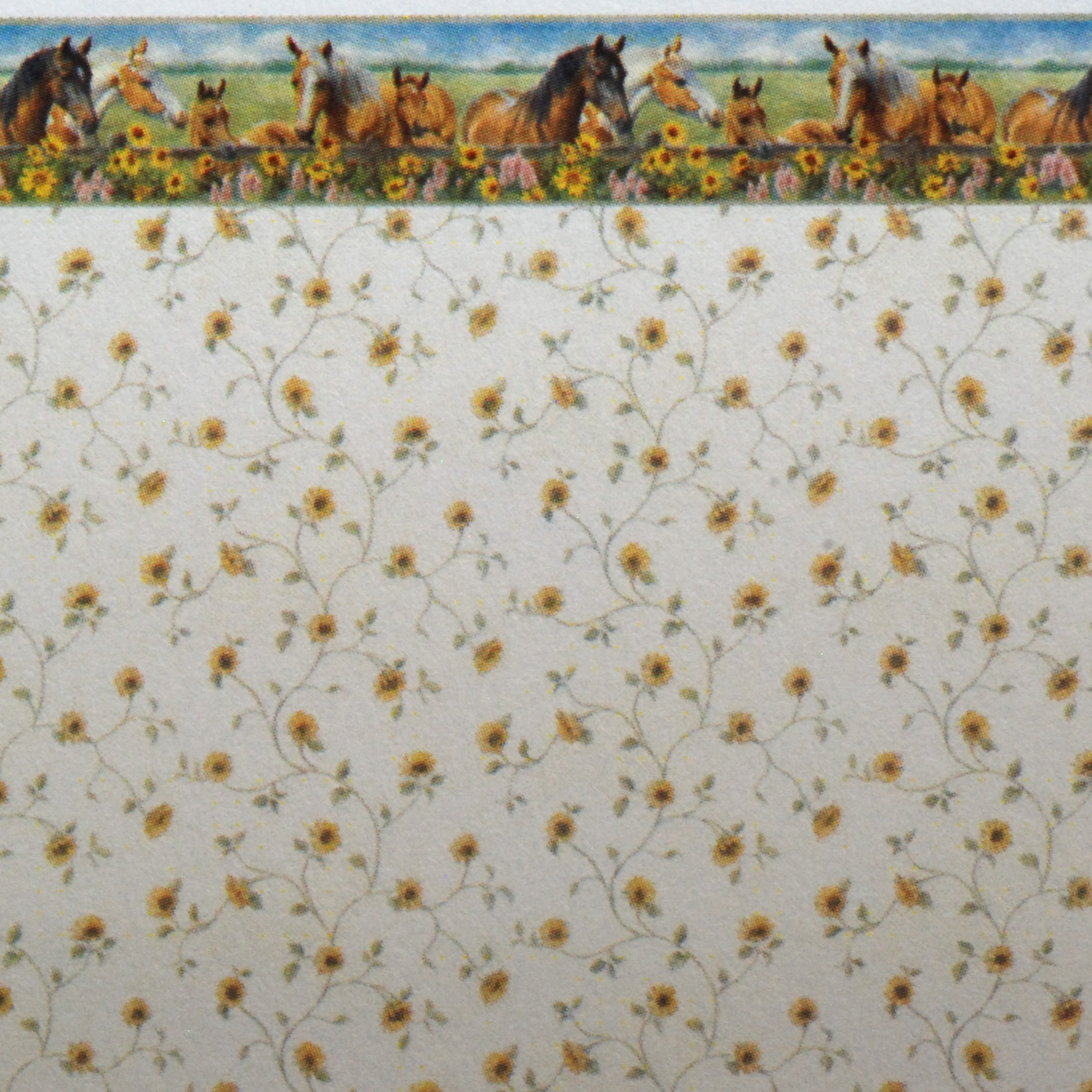 Wallpaper Horses And Sunflowers Stewart Dollhouse Creations