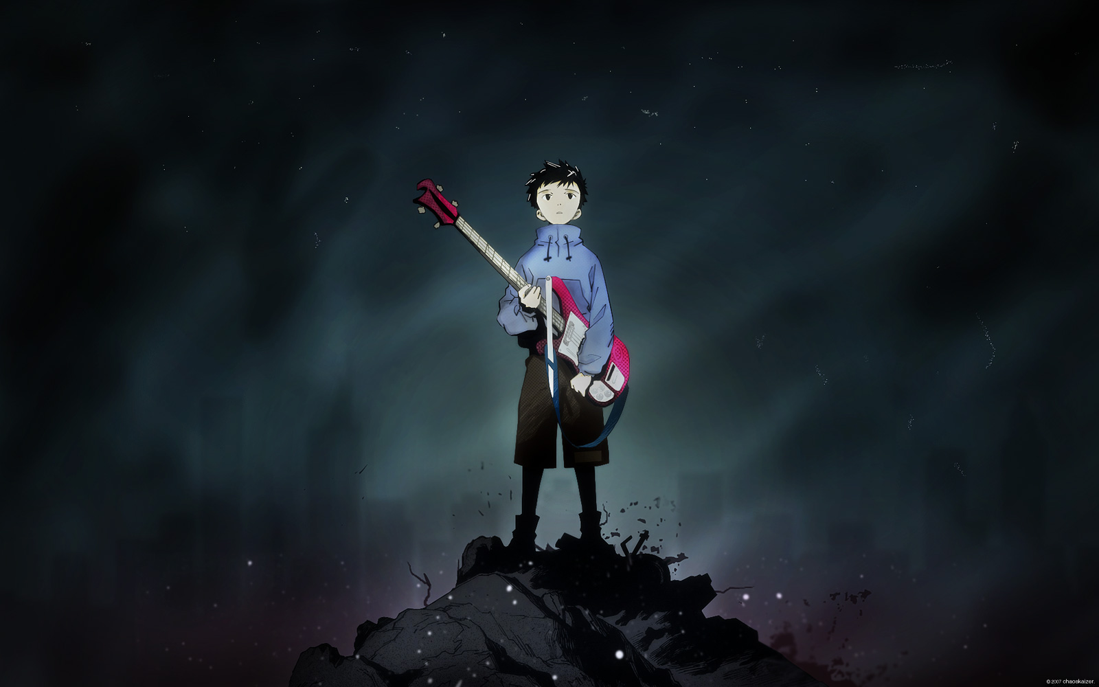 Naota With Guitar Anime Wallpaper Image Featuring Flcl Fooly Cooly