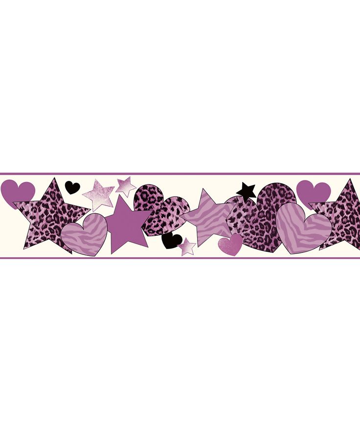 Free download Purple Cheetah Diva Hearts Stars Border Wallpaper
