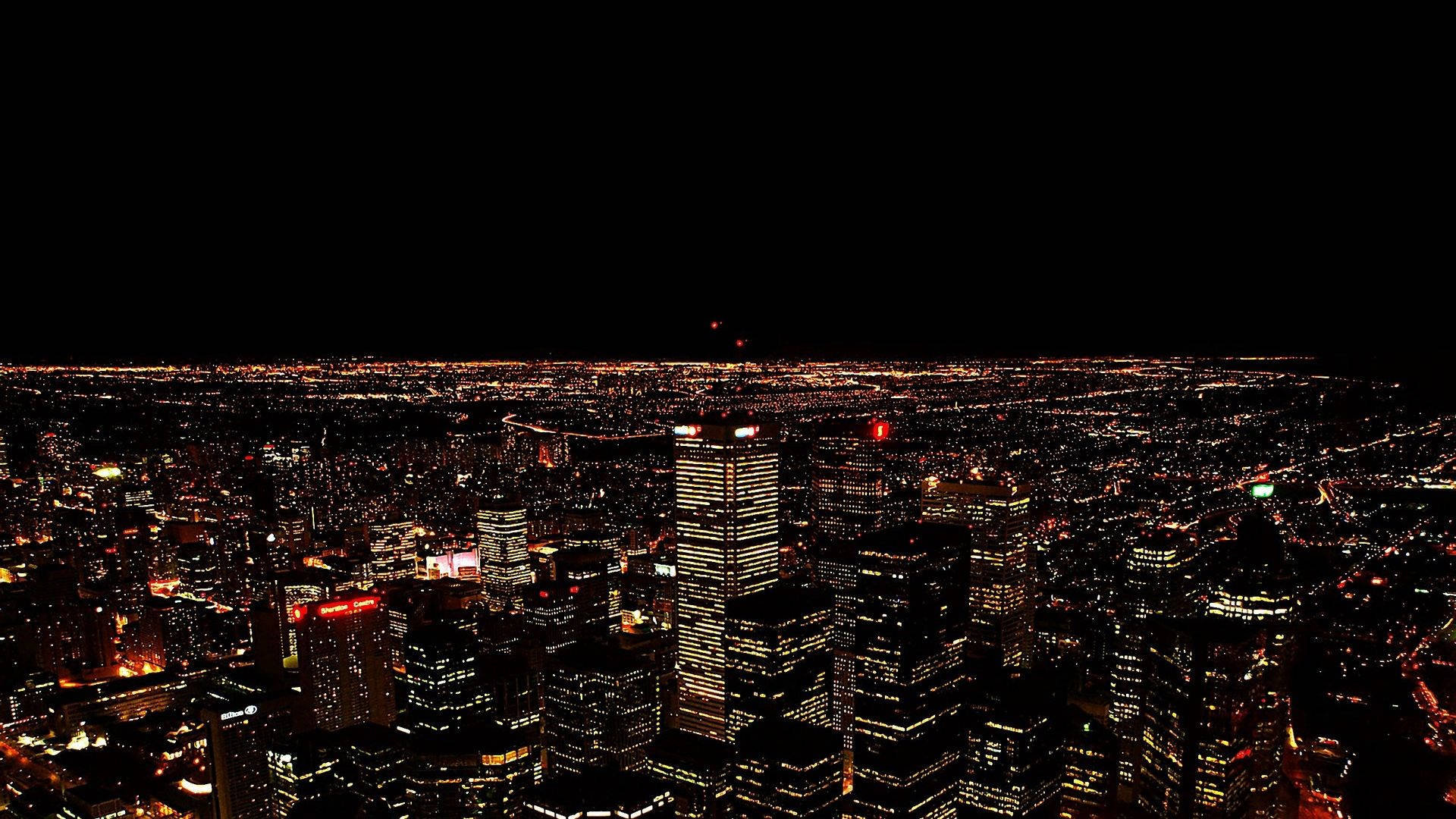 Night City Glowing Aesthetic Wallpaper