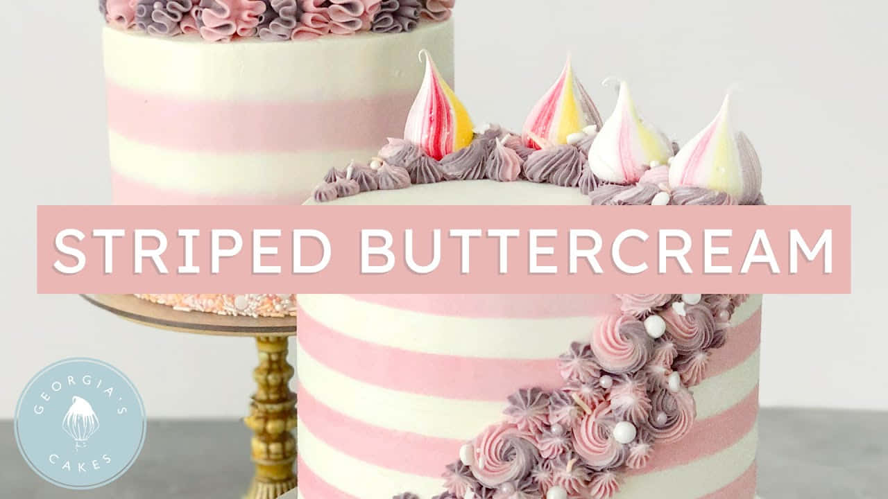 Striped Buttercream Cake Picture Wallpaper
