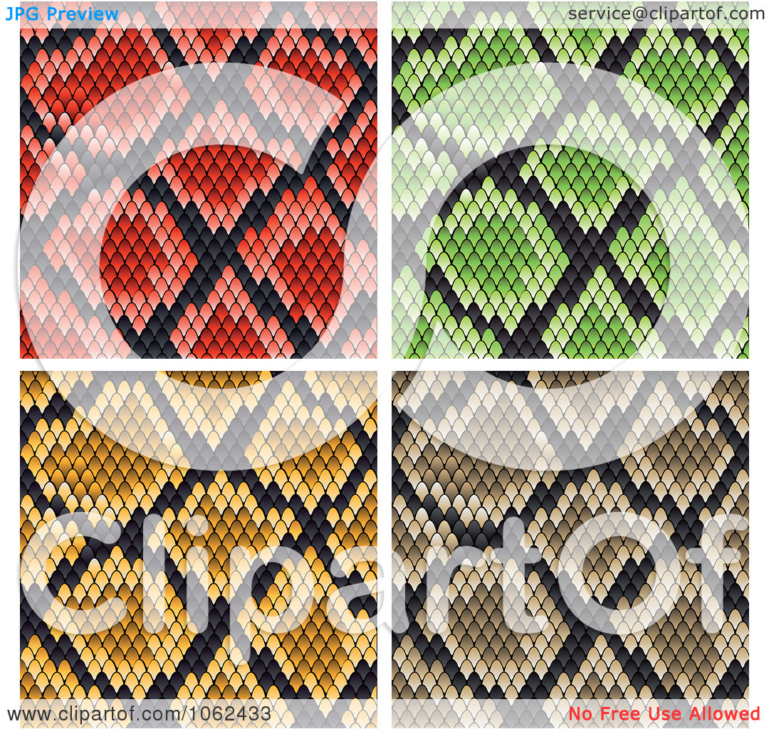 Clipart Snake Print Pattern Background Digital Collage Royalty
