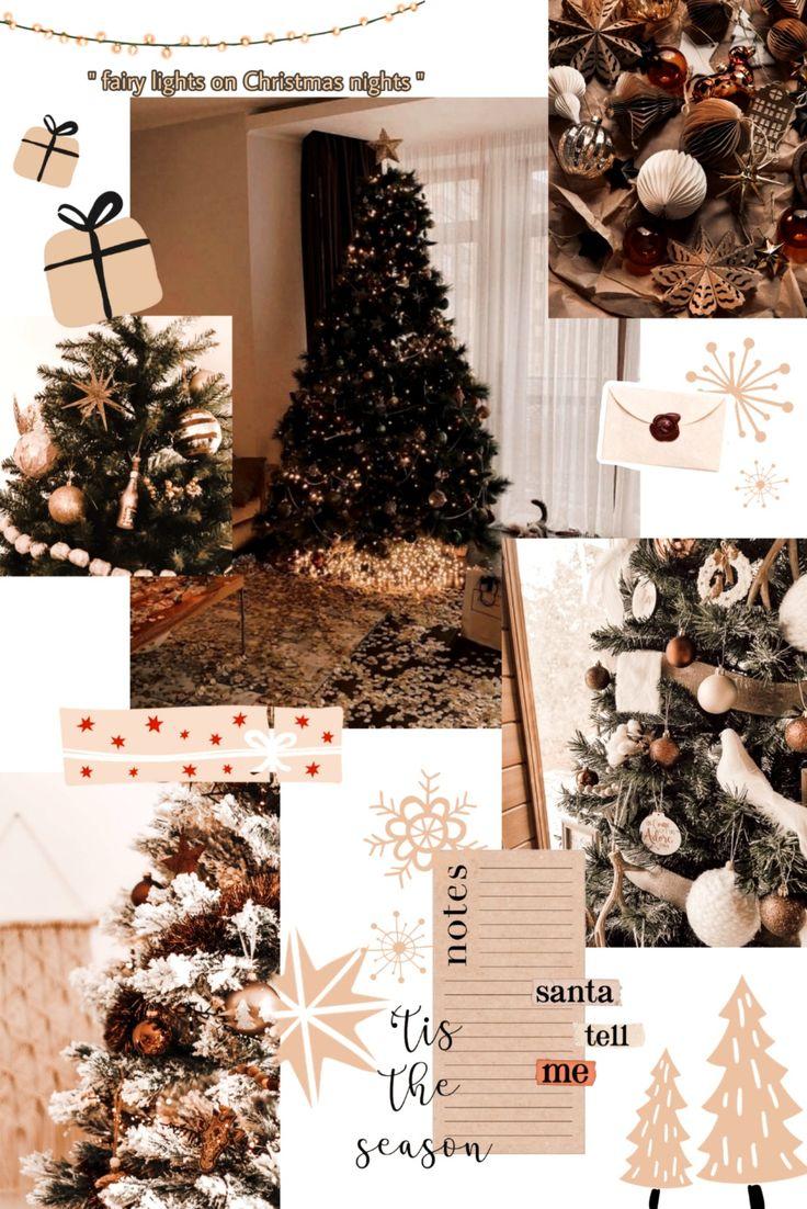 Beige Christmas Wallpaper Holiday Decor