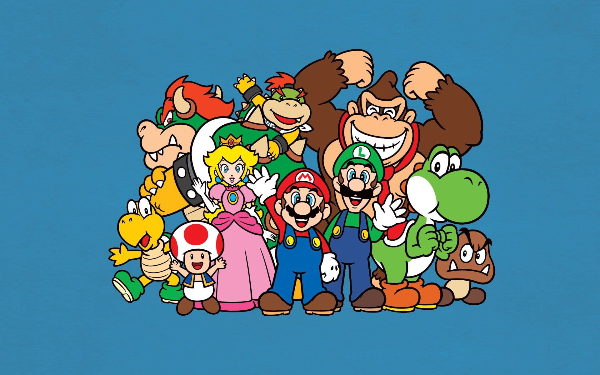 Super Mario Characters Wallpaper Bros Luigi Yoshi Princess