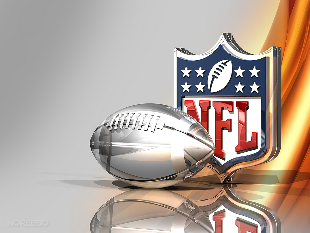 3d Illustration Of An Nfl Logo Behind A Transparent Silver American