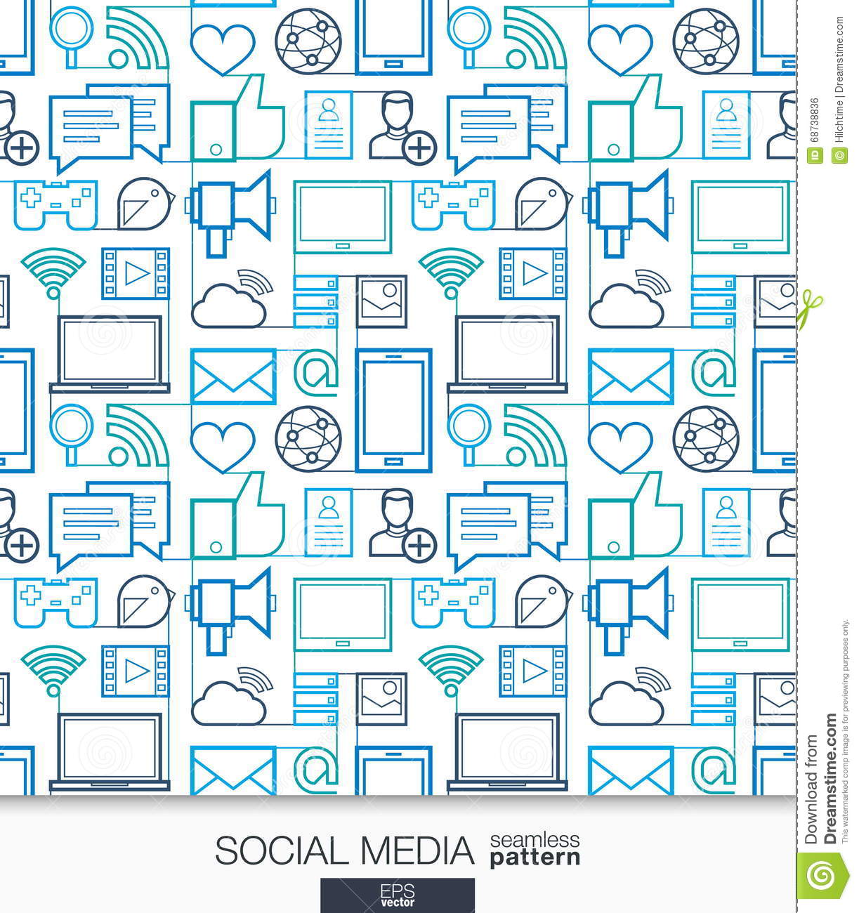 Social Media Wallpaper Work Munication Seamless Pattern