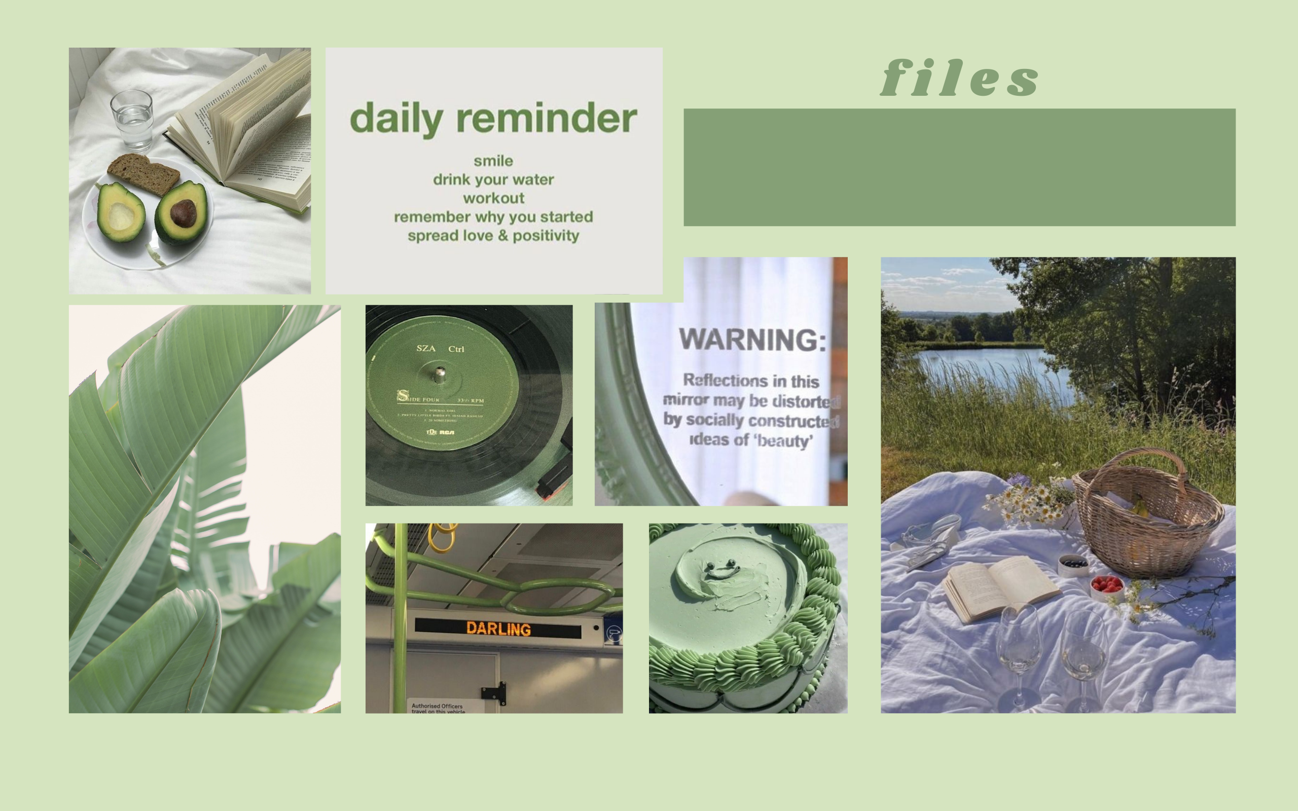 Green Pastel Aesthetic Laptop Wallpaper