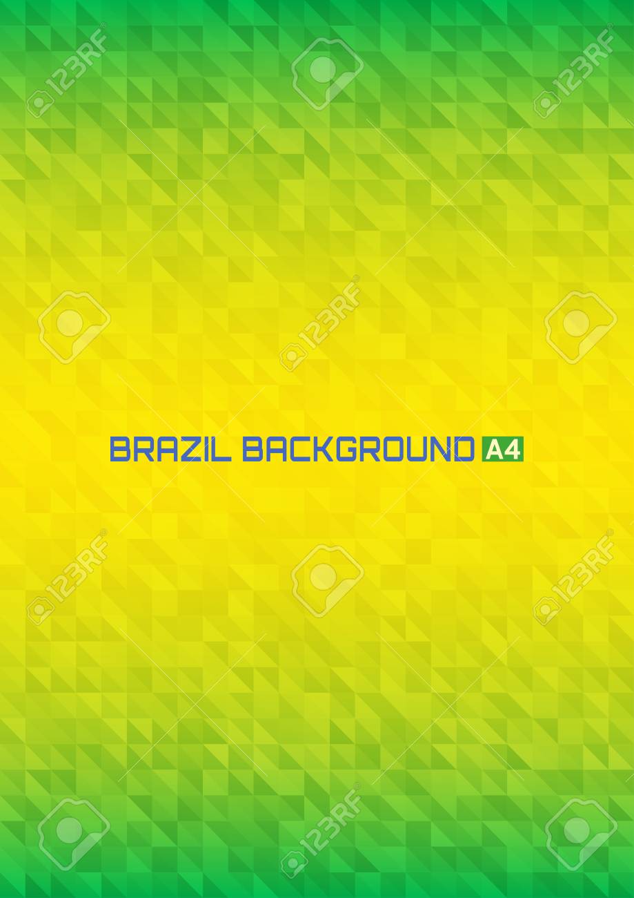 Abstract Digital Background Using Brazil Flag Colors Royalty