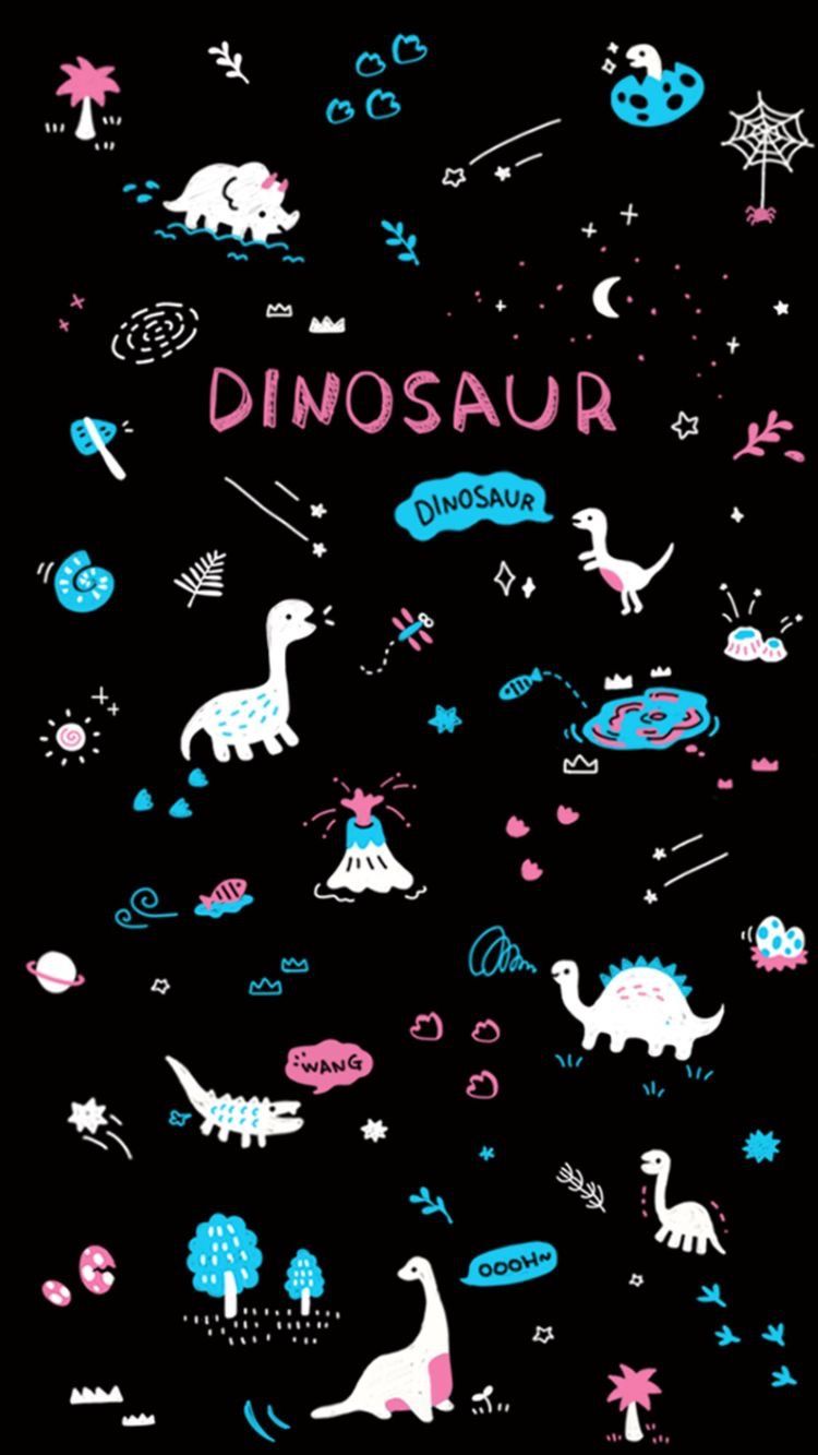 cute dino wallpaper  Dinosaur wallpaper Purple wallpaper Cute dinosaur