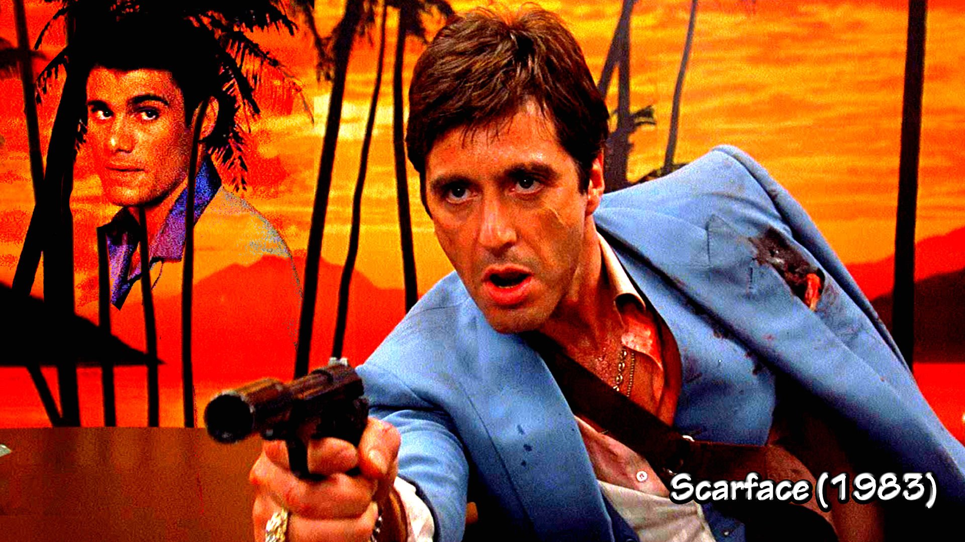 Scarface Crime Drama Movie Film Weapon Gun Blood Sunset Dark