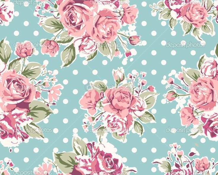 Floral Wallpaper On Seamless Vintage Pink Flower Pattern