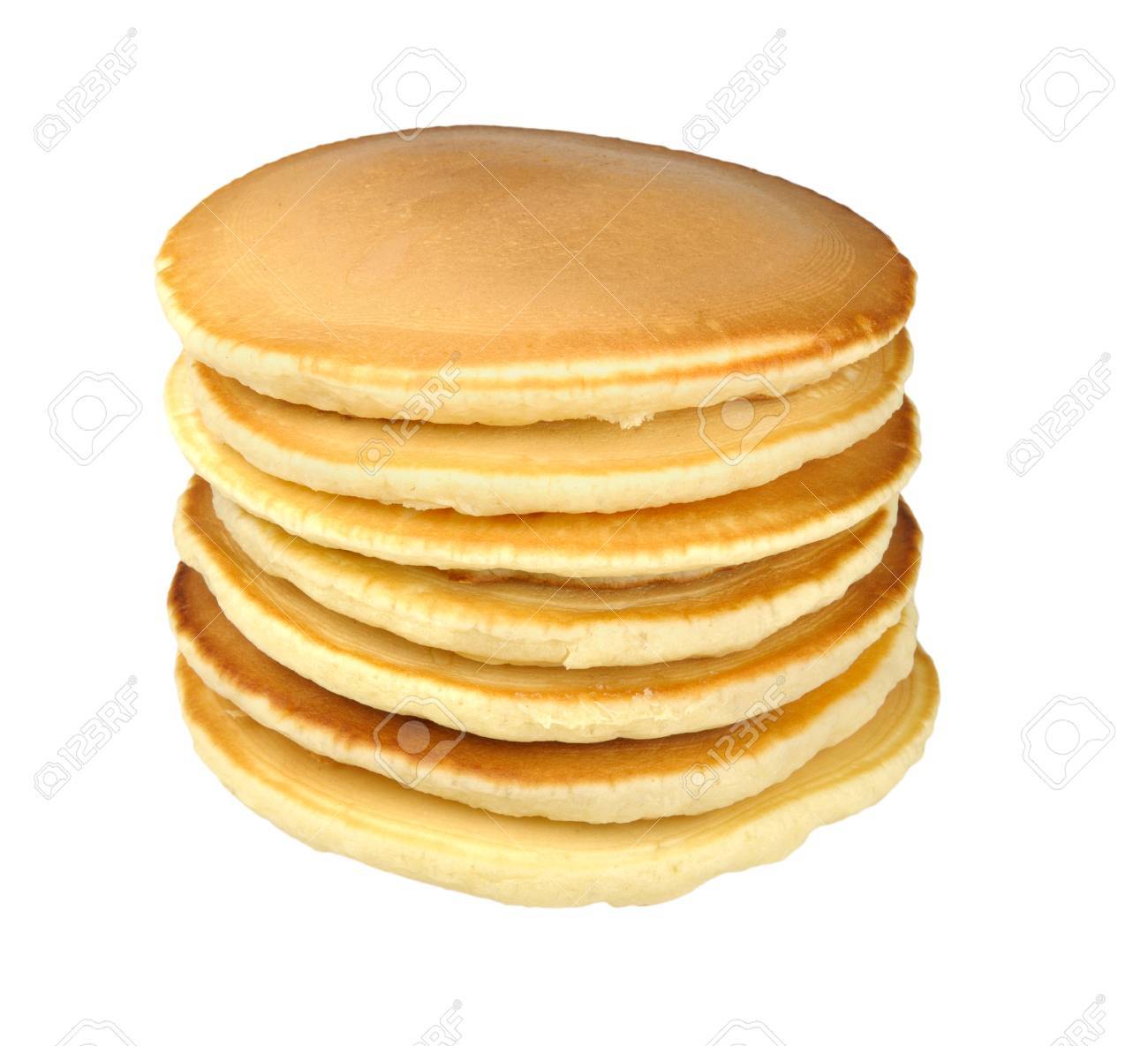 Stack Of Pancakes Isolated On White Background Stock Photo