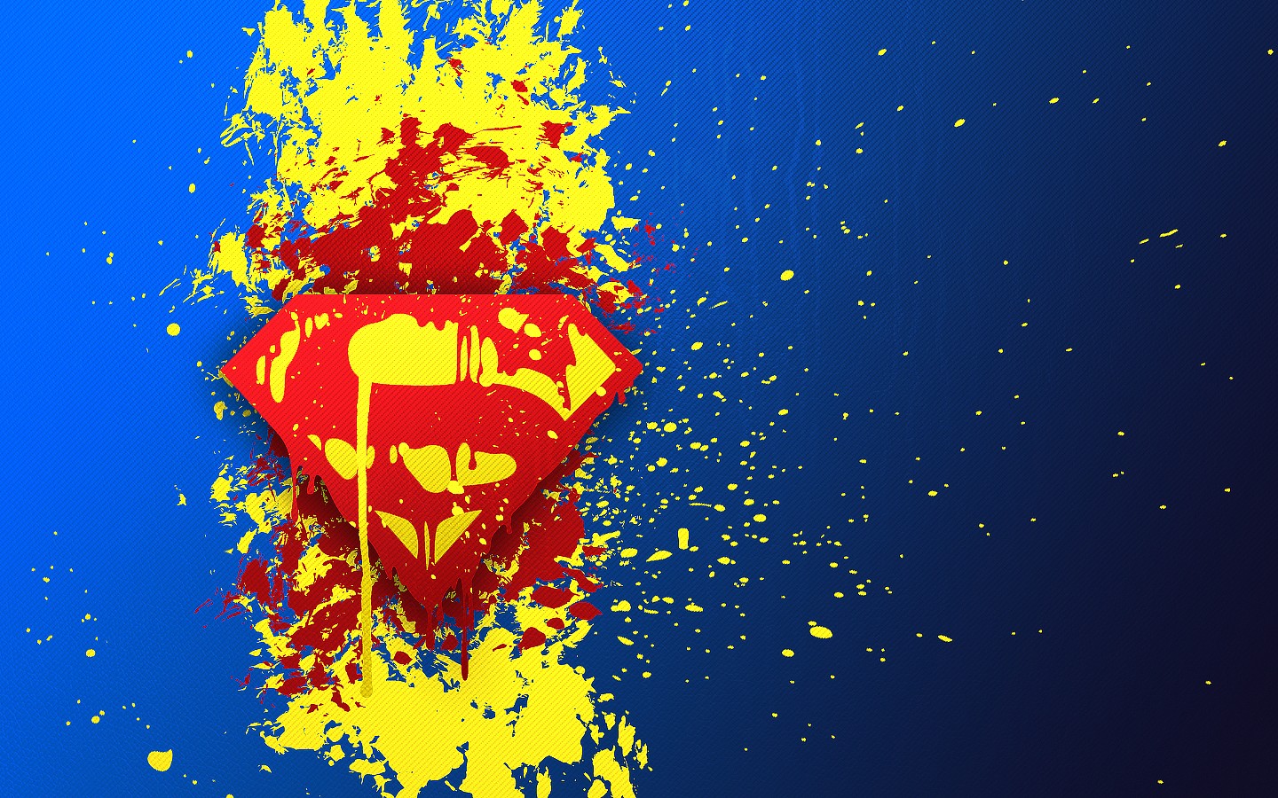 Dc Ics Superman Logo Blue Background Paint