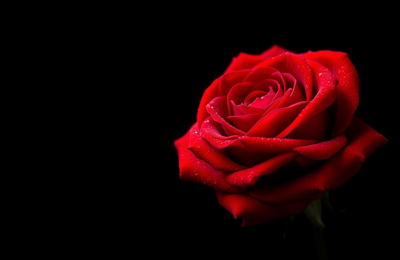 Red Rose Black Background