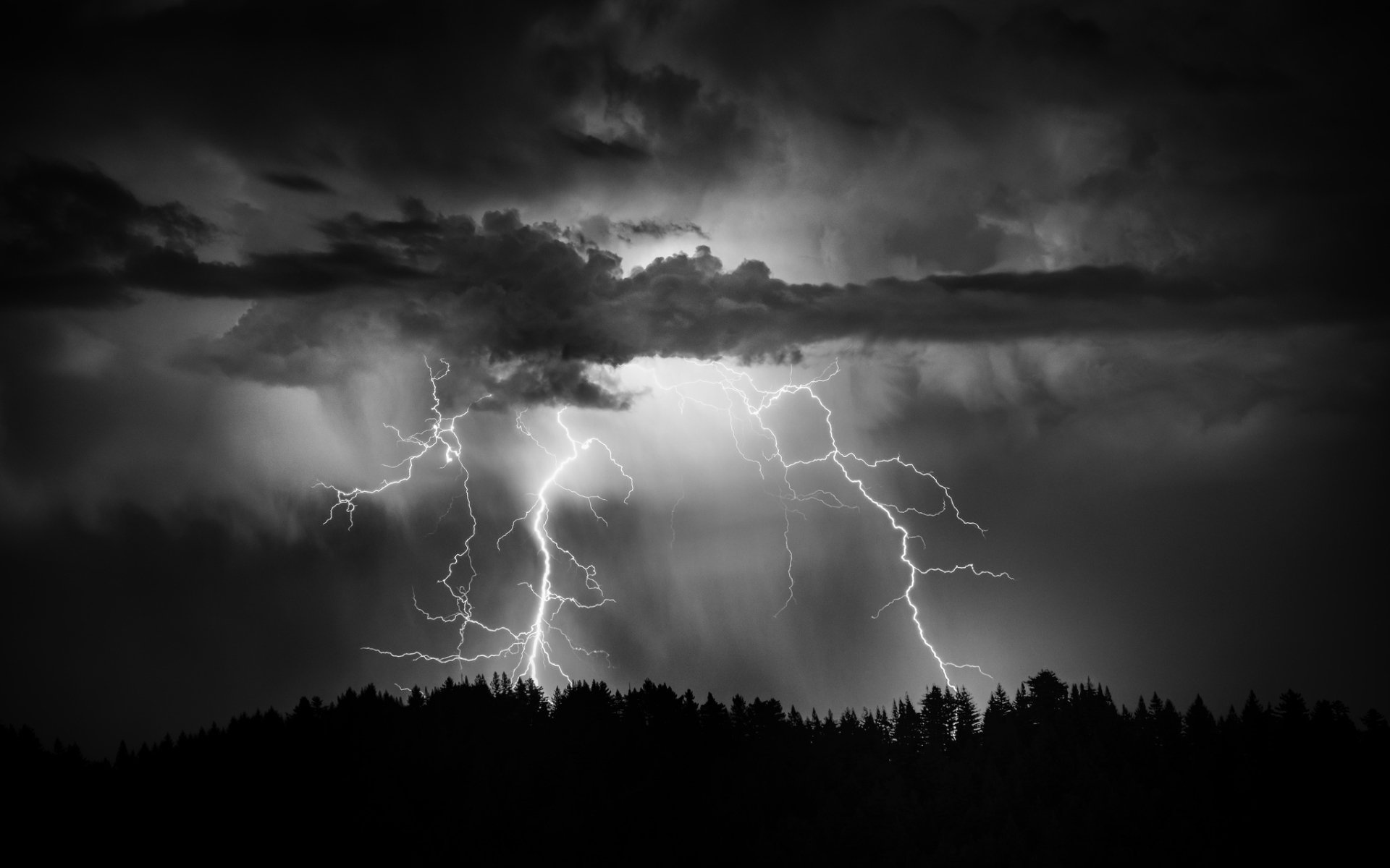 Lightning Storm Rain Clouds Sky Nature Thunderstorm Wallpaper HD