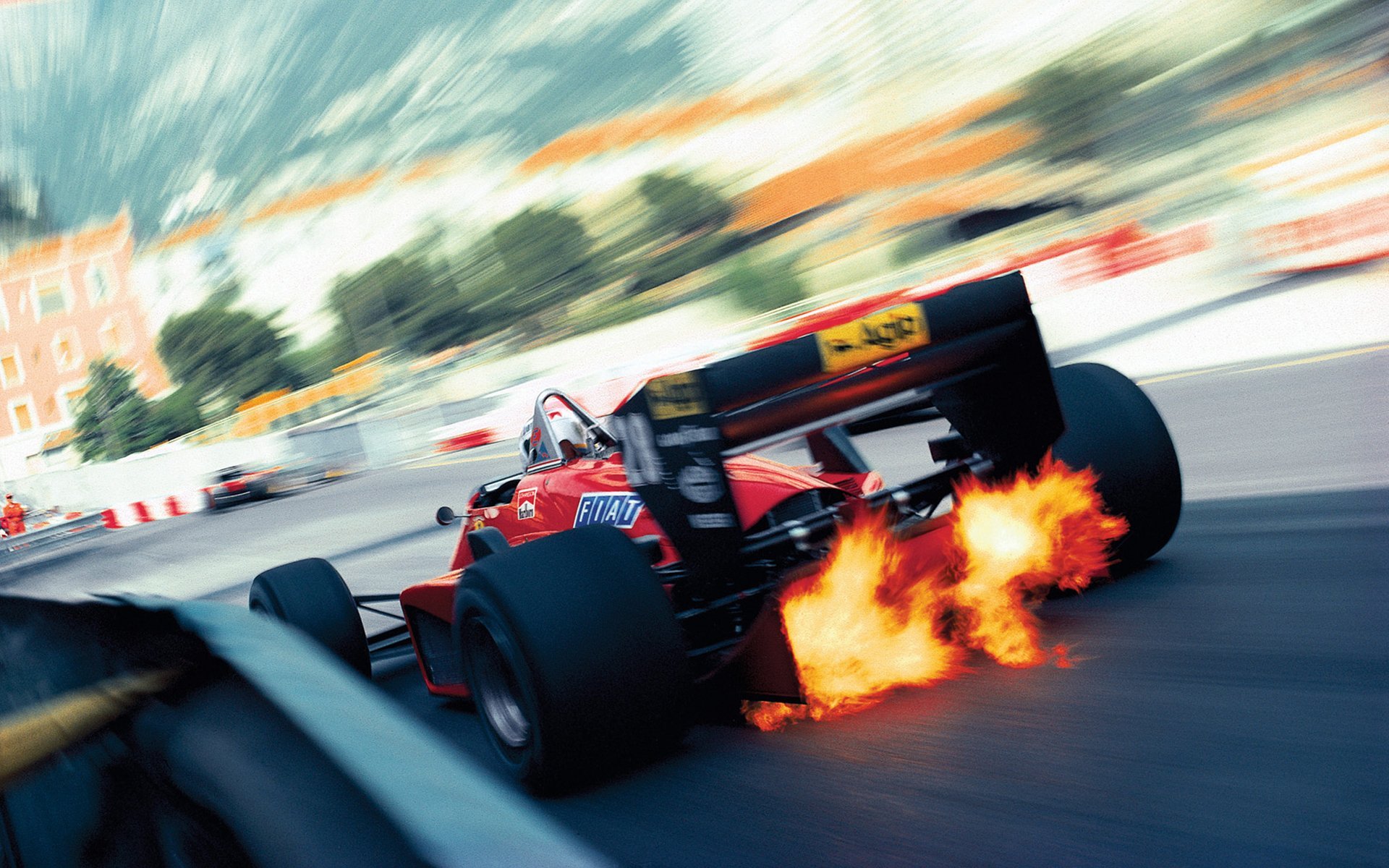 Ferrari F1 Formula One Alain Prost Monaco Downshift Exhaust Flames