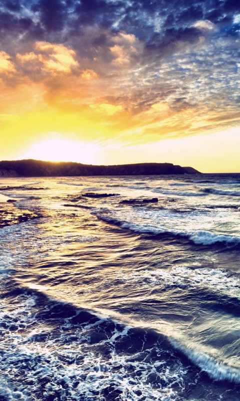 Ocean Waves Beach Clouds Sun Desktop Pc And Mac Wallpaper