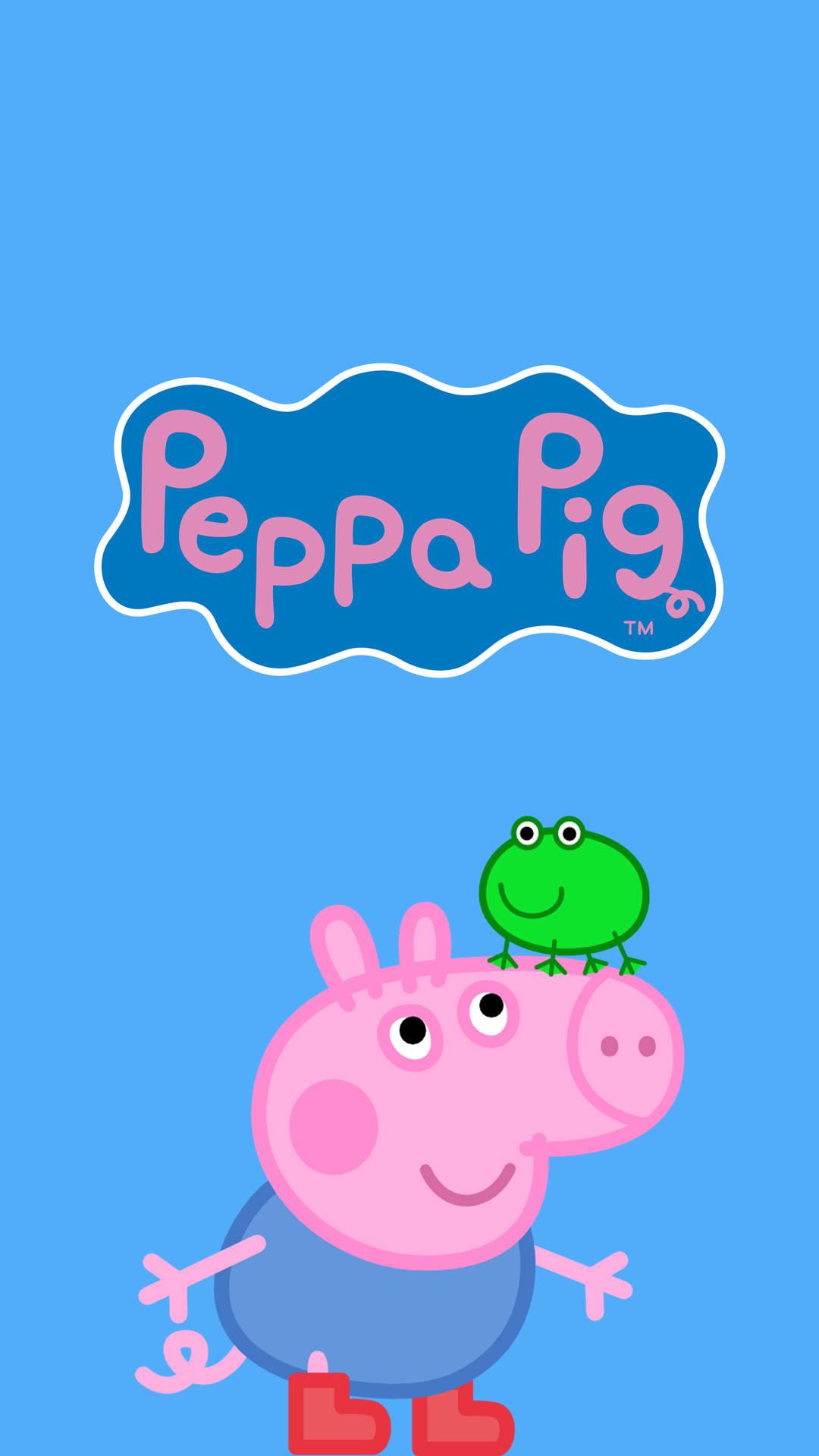 Peppa Pig And George With His Toy Mr Frog Playing A