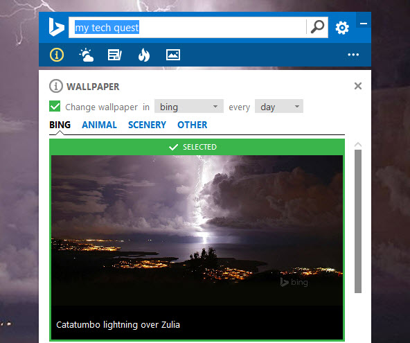 Set Bing daily image as desktop wallpaper in Windows