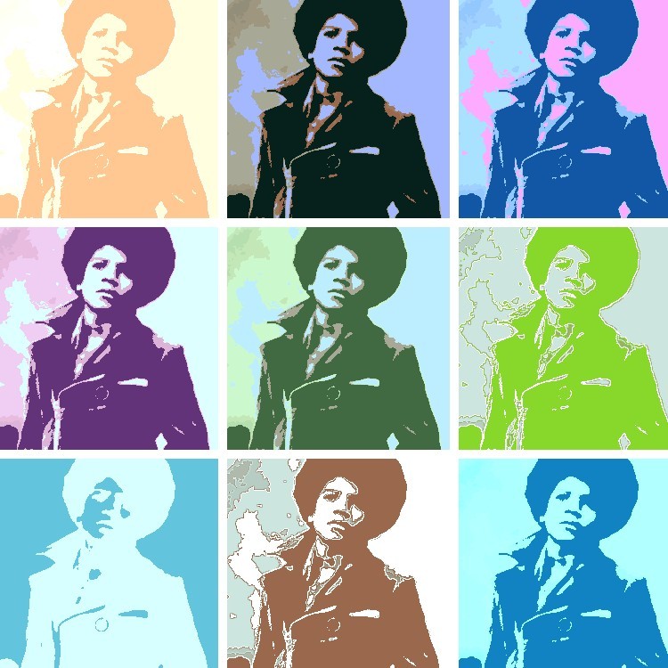 Young Michael Jackson Warhol Style Background
