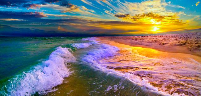 Image Gallery ocean waves sunset
