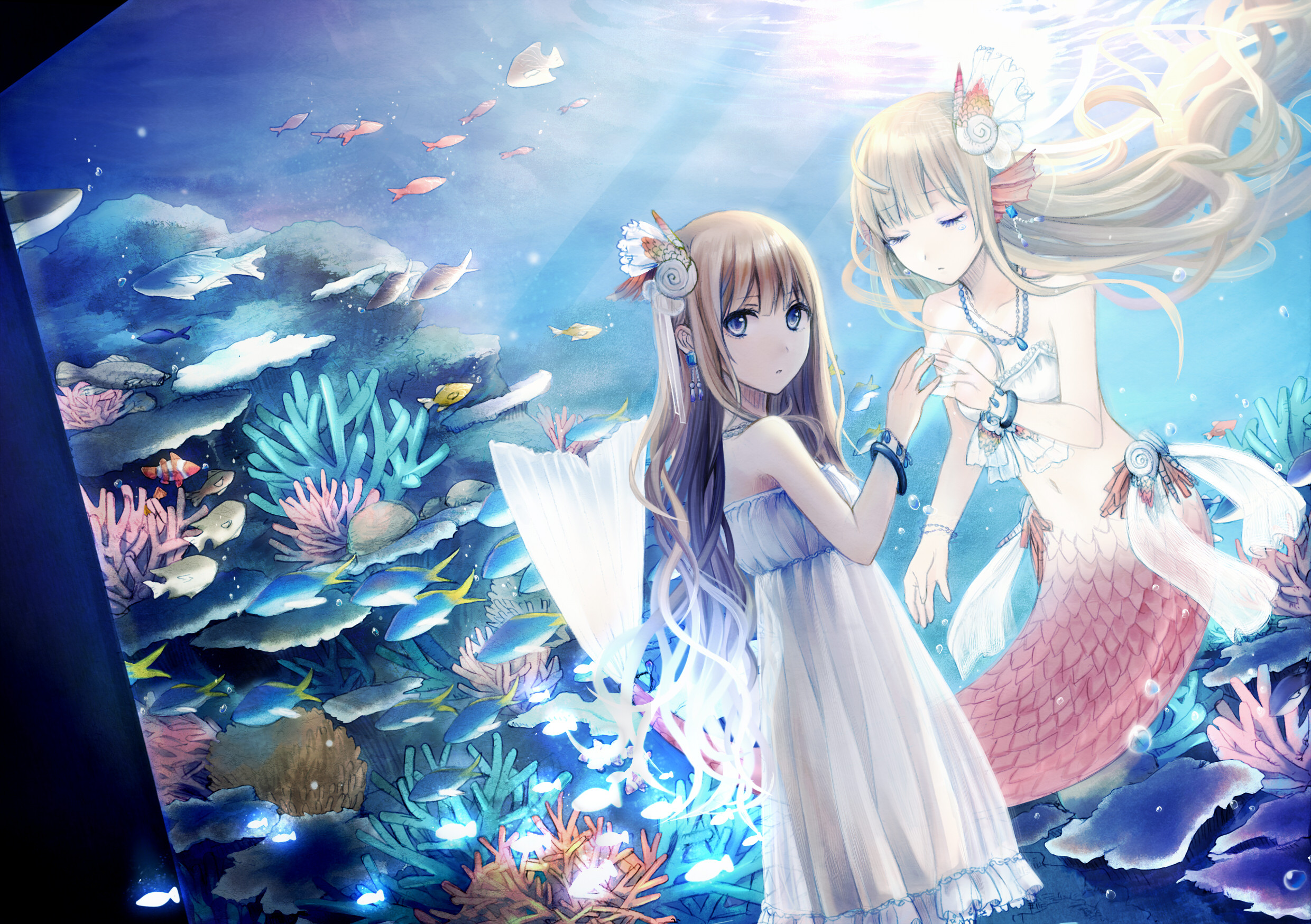Anime Mermaid Puter Wallpaper Desktop Background