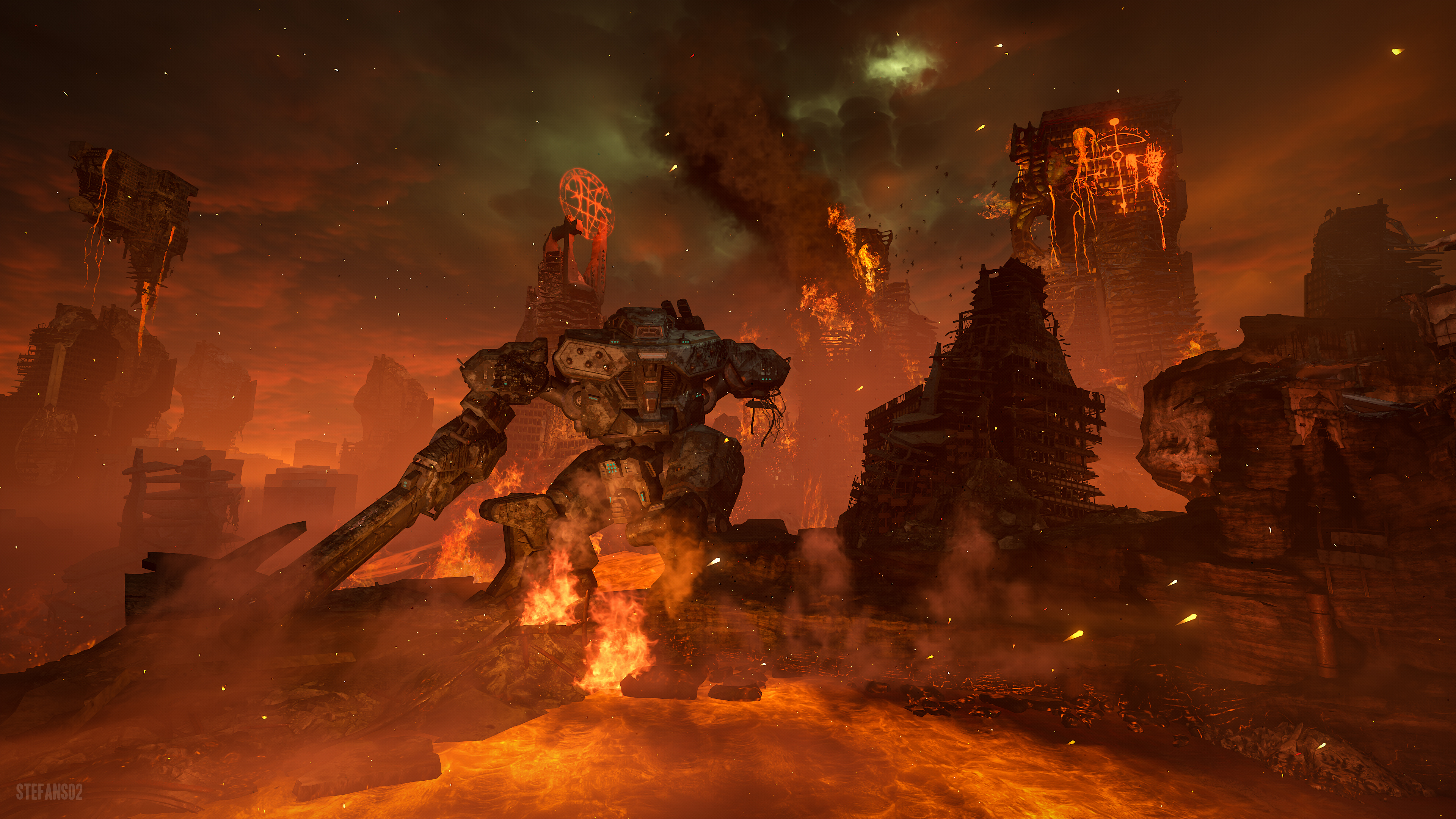 Doom Eternal Hell On Earth 4k Ultra HD Wallpaper Background